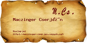 Maczinger Cserjén névjegykártya